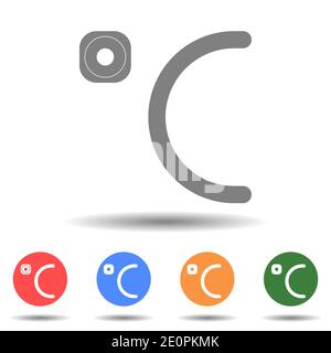 Celsius close up icon vector logo isolated on background Stock Vector