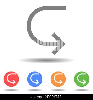 Return arrow icon vector logo with isolated background Stock Vector