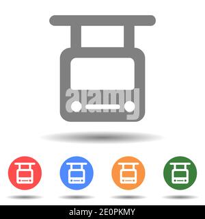 Trolleybus front view icon vector logo isolated on background Stock Vector