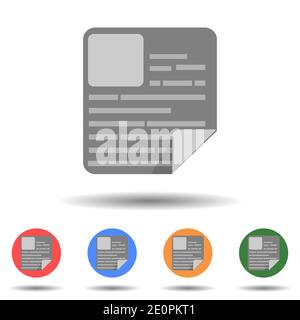 Flat CV icon vector logo isolated on background Stock Vector