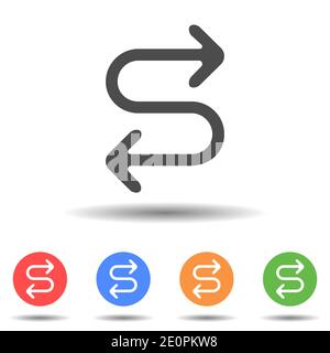 Double side arrow icon vector logo with isolated background Stock Vector