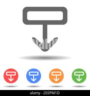 Download arrow down vector logo with isolated background Stock Vector