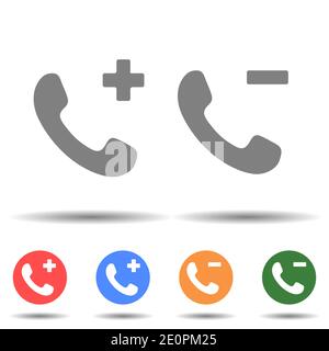 Add or remove call icon vector logo isolated on background Stock Vector