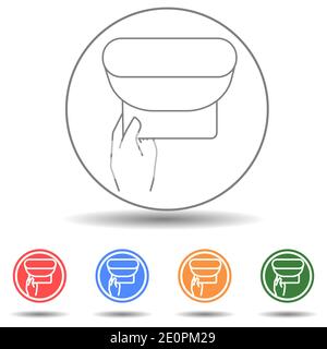 Wipe skin paper tissue. Wash hand. Personal hygiene. White napkin machine vector icon Stock Vector