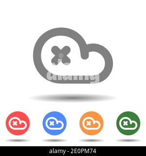 Cloud drive close icon vector logo isolated on background Stock Vector