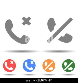 Call block, reject icon vector logo isolated on background Stock Vector