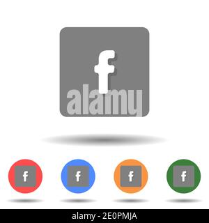 Flat Facebook icon vector logo isolated on background Stock Vector