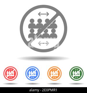 Social distance no public contact sign icon vector logo isolated on background Stock Vector