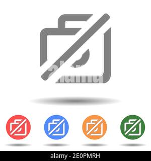 Forbidden to Take Photos sign icon vector logo isolated on background Stock Vector