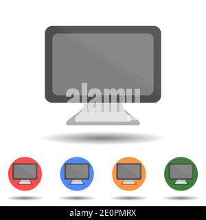 PC monitor icon vector logo isolated on background Stock Vector