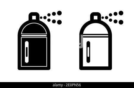 Spray paint linear icon vector, black and white version Stock Vector