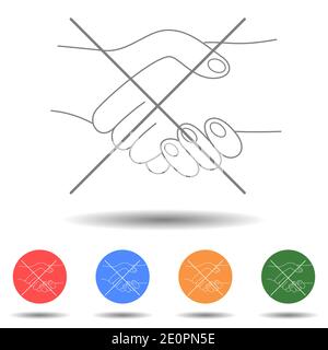 No handshake sign vector with isolated background Stock Vector