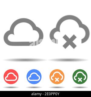 Cloud technology close icon vector logo isolated on background Stock Vector