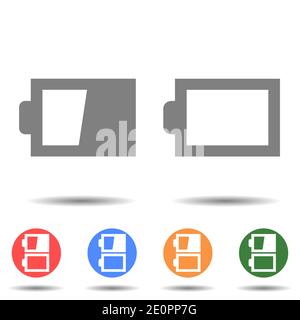 Half and empty battery icon vector logo with a isolated background Stock Vector
