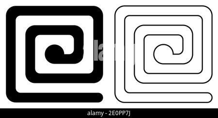 Rectangle spiral icon vector isolated illustration, black and white version Stock Vector