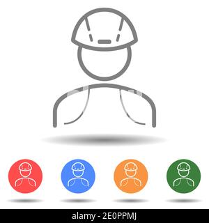 Construction man icon vector logo isolated on background Stock Vector