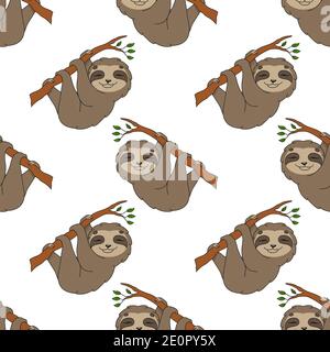 Colored seamless pattern with cute cartoon character. Simple flat vector illustration isolated on white background. Design wallpaper, fabric, wrapping Stock Vector