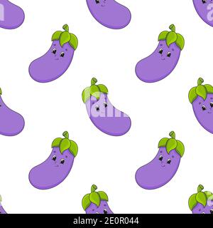 Colored seamless pattern with cute cartoon character. Simple flat vector illustration isolated on white background. Design wallpaper, fabric, wrapping Stock Vector