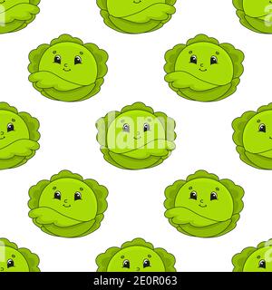 Colored seamless pattern with cute cartoon character. Simple flat vector illustration isolated on white background. Design wallpaper, fabric, wrapping Stock Vector
