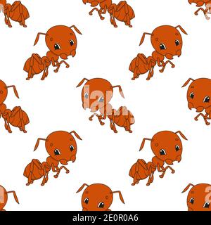 Colored seamless pattern with cute cartoon character. Simple flat vector illustration isolated on white background. Design wallpaper, fabric, wrapping Stock Vector