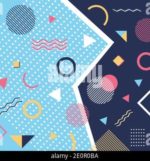 Abstract trendy pattern background geometric elements memphis style. Vector illustration Stock Vector