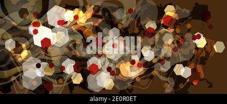 Abstract multicolor hecagonal cells background layered eps10 vector illustration. You can add your own text under one of the template layers and lower Stock Vector