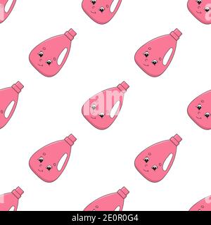 Colored seamless pattern with cute cartoon character. Simple flat vector illustration isolated on white background. Design wallpaper, fabric, wrapping Stock Vector