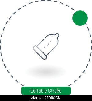 condom vector icon editable stroke outline icons for web and mobile Stock Vector
