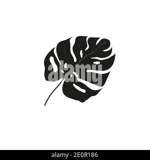 Leaf of tropical plant vector illustration. Monstera leaf Stock Vector