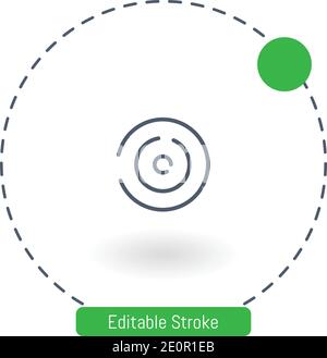 circular maze vector icon editable stroke outline icons for web and mobile Stock Vector