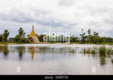 Temple ruins in the old royal city of Inwa Ava near Mandalay Myanmar Burma Southeast Asia Stock Photo