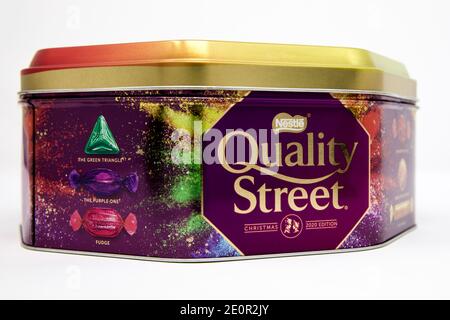 Tin of Quality Street chocolates Stock Photo