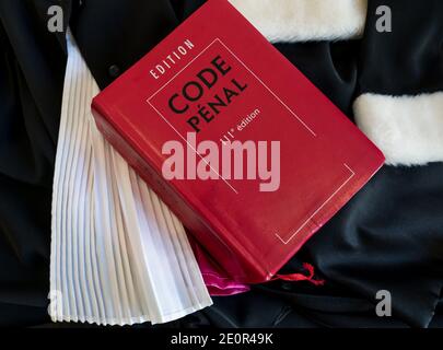 Justice Code Penal Code Civil Droit Francais Livre Rouge Isole Stock Photo Alamy