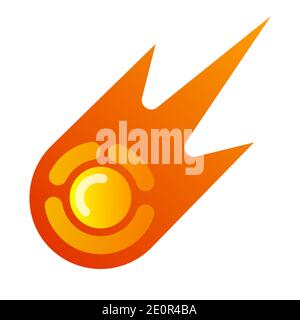 illustration of the fireball comet icon in the space Stock Vector