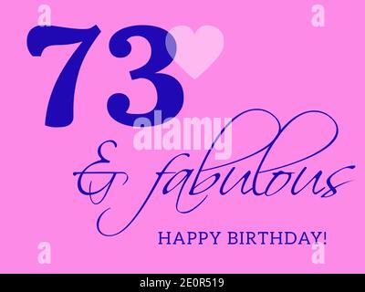 73rd birthday card wishes illustration Stock Photo - Alamy