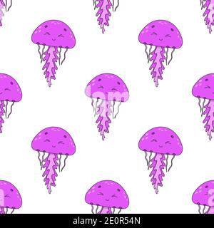 Colored seamless pattern with cute cartoon character. Simple flat vector illustration isolated on white background. Design wallpaper, fabric, wrapping Stock Vector
