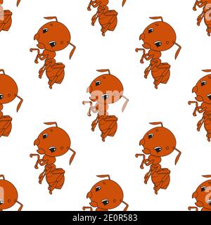 Colored seamless pattern with cute cartoon character. Simple flat vector illustration isolated on white background. Design wallpaper, fabric, wrapping Stock Vector