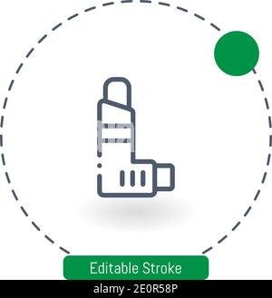 inhaler vector icon editable stroke outline icons for web and mobile Stock Vector