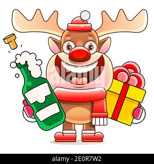Vector Christmas characters. Cartoon Character Isolated on Background Stock Vector