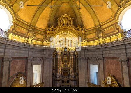 Interior of Clerigos church, Portugal in a beautiful summer day Stock Photo