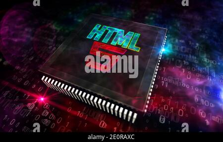 HTML5 development symbol, web programming language icon, internet ...
