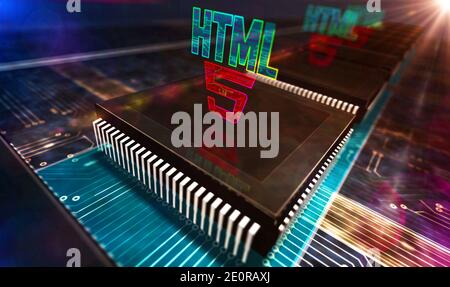 HTML5 development symbol, web programming language icon, internet ...