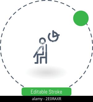 man waiting vector icon editable stroke outline icons for web and mobile Stock Vector