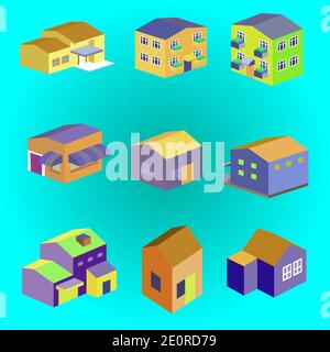 isometric low poly design Stock Vector
