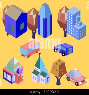 isometric low poly design Stock Vector