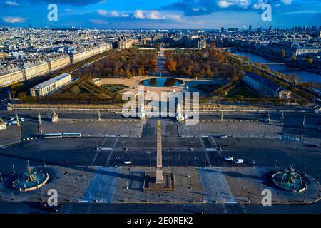 France, Paris (75), place de la Concorde, area classified as World Heritage by UNESCO Stock Photo
