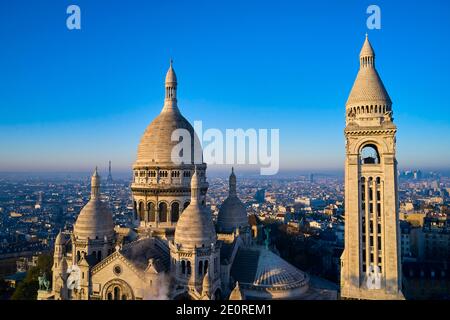 France, Paris (75), the basilica of the Sacre Coeur on the hill of Montmartre Stock Photo