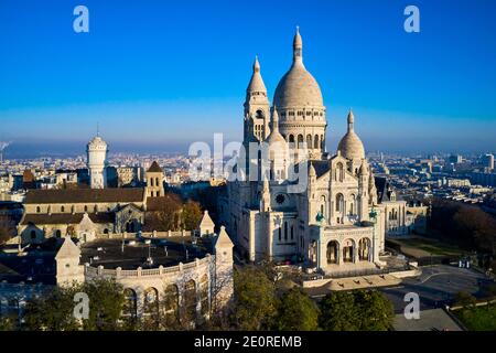 France, Paris (75), the basilica of the Sacre Coeur on the hill of Montmartre