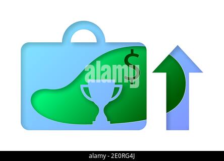 Vector business in paper art style Stock Vector