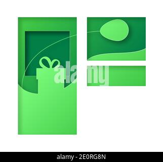 Vector market in paper art style Stock Vector